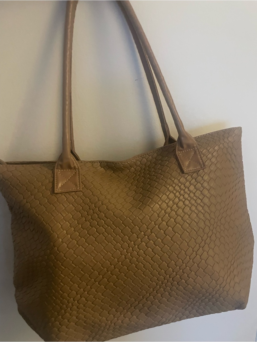 Woven Tote Bag in Light Brown